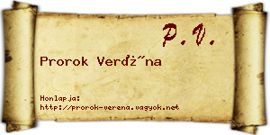 Prorok Veréna névjegykártya